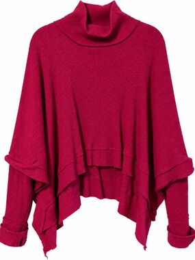 We The Free Raspberry Cowl Neck Sweater